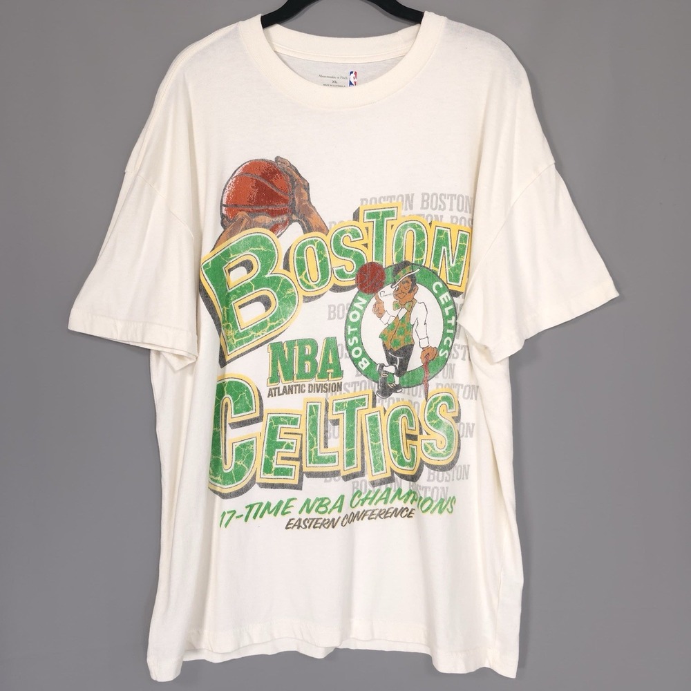 Boston Celtics Men's T-shirt XL NBA 17 Time Champions Abercrombie Fitch VINTAGE
